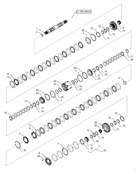 1286001C4 - Фланецдержатель вала выходн. КПП скор. TGT8./Mg.