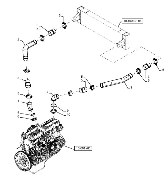 87539467 - Патрубок возд. выс. давл. интеркулера ДВС CR с 11 г.в.